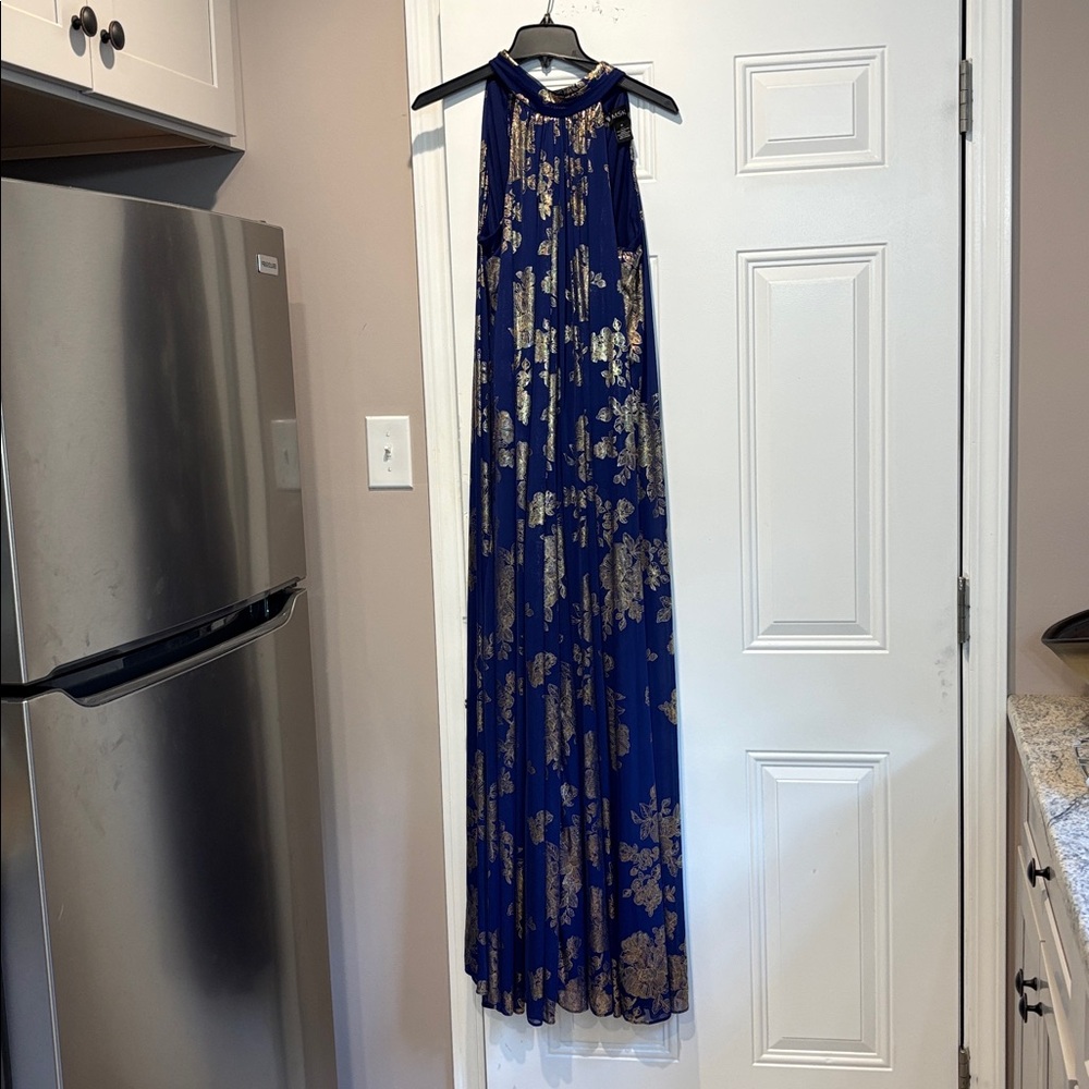 MSK Royal Blue Dress Pantsuit with Gold Accents.size M. NWT.